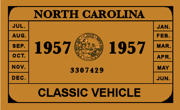 1957 NC Inspection Sticker (Estimate)